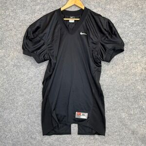 VTG‎ Nike Blank Football Jersey Mens XL Black Team Mesh Engineered Swoosh NFL